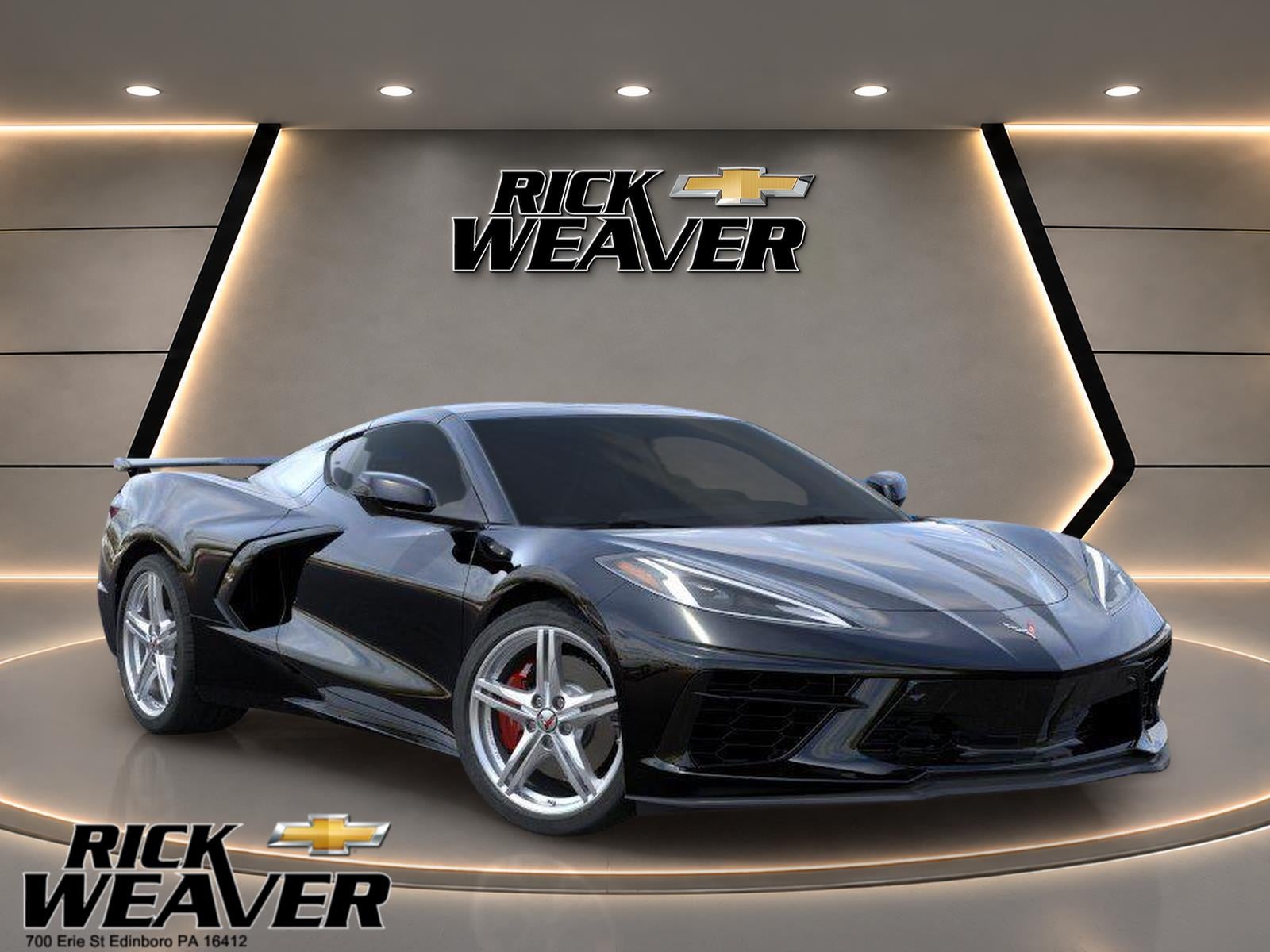 2026 Chevrolet Corvette Stingray 2LT in Black — front three-quarter view