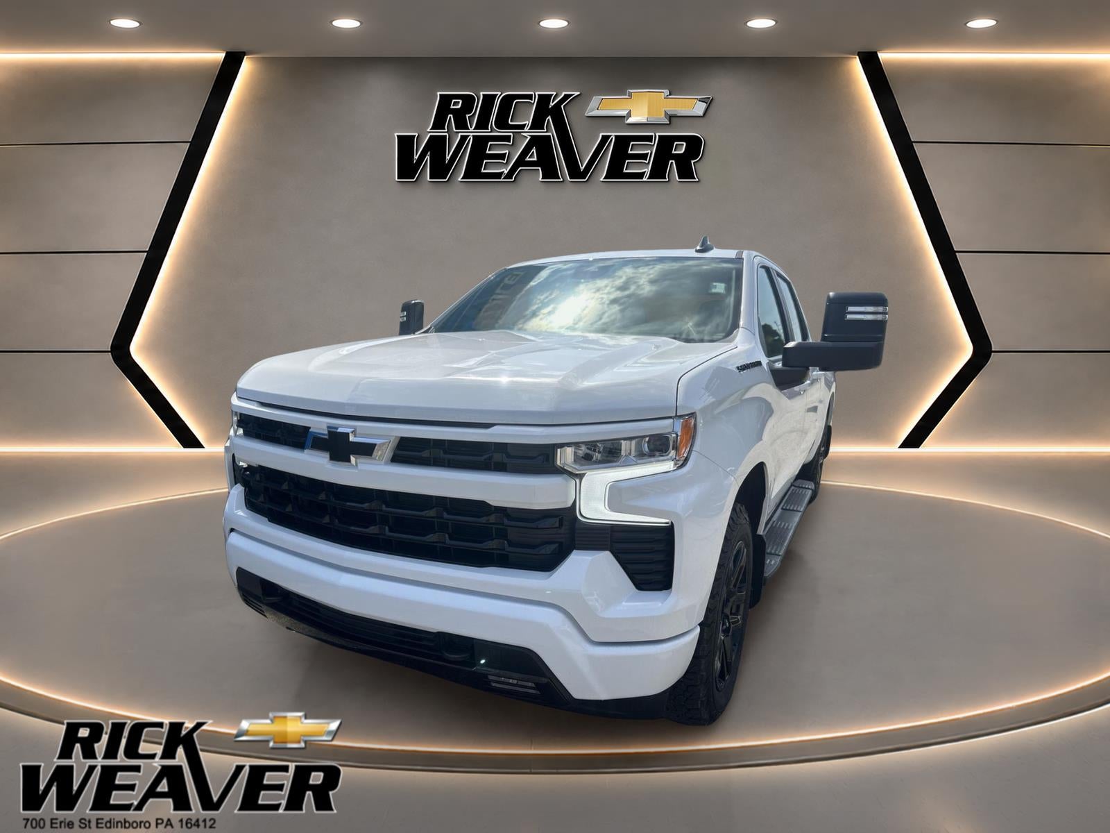2023 Chevrolet Silverado 1500 RST in Summit White — front three-quarter view