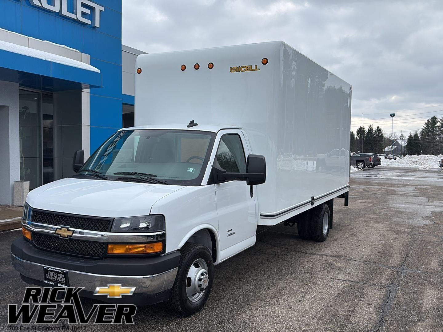 2026 Chevrolet Express Cutaway 4500 2WT in Summit White — front three-quarter view