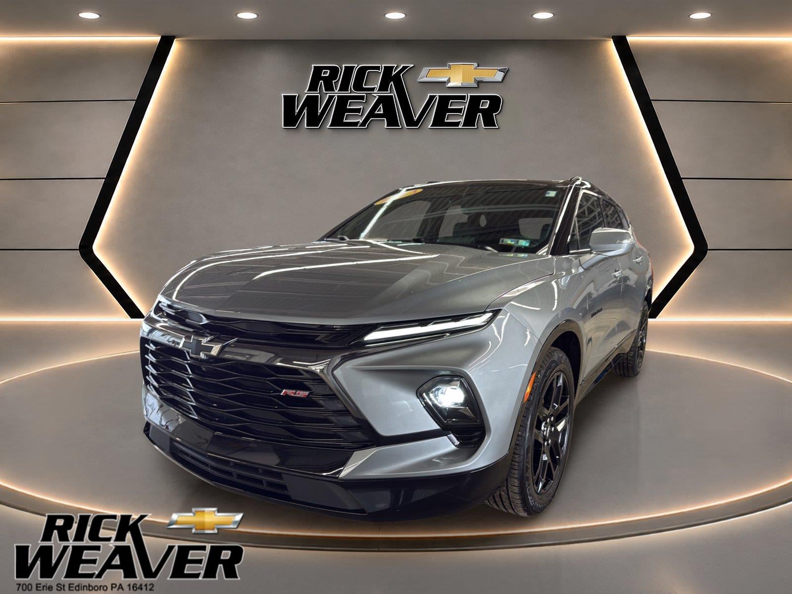 2023 Chevrolet Blazer RS in Sterling Gray Metallic — front three-quarter view