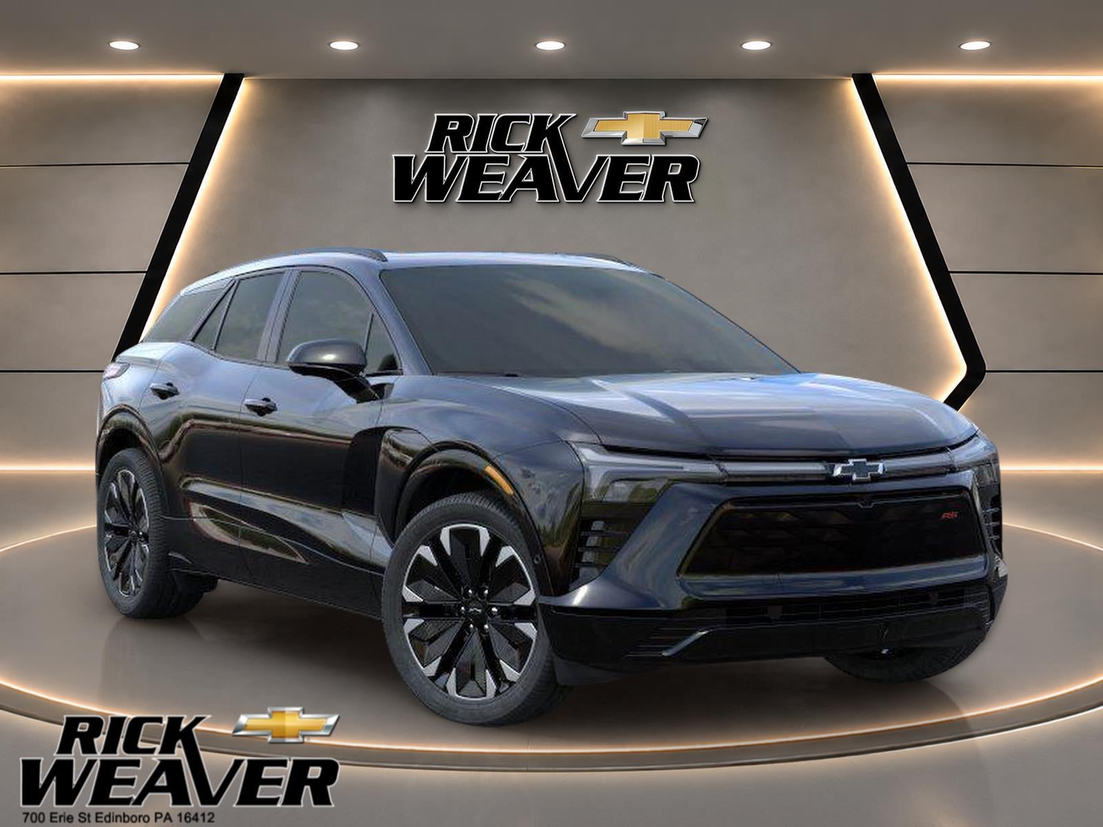 2026 Chevrolet Blazer EV RS in Black — front three-quarter view