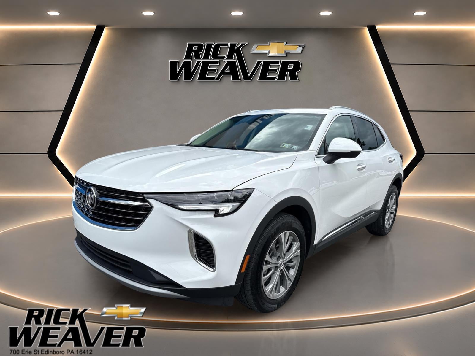 2023 Buick Envision Preferred in Summit White — front three-quarter view